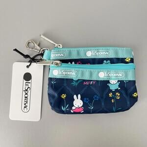 Lesportsac Miffy Garden 2zipper Keychain Pouch NWT